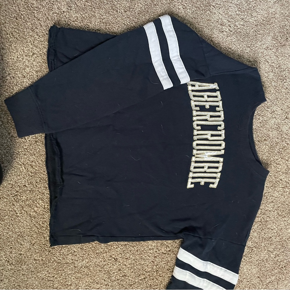 Abercrombie & Fitch Kids Navy Sweatshirt with White Stripes
